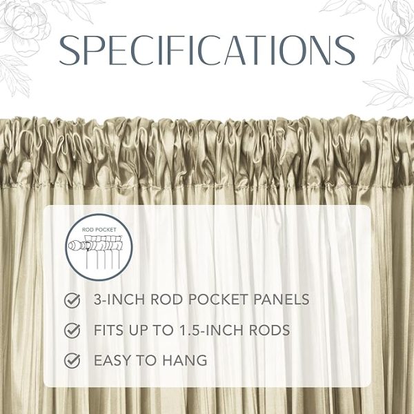 Elrene Home Fashions Athena Faux Crushed-Silk Window Curtain Panel and Valance Set, 52"x95" (2 Panels) & 1 Valance, Ivory - Image 5