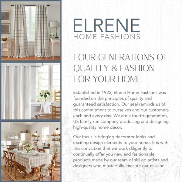 Elrene Home Fashions Athena Faux Crushed-Silk Window Curtain Panel and Valance Set, 52"x95" (2 Panels) & 1 Valance, Ivory - Image 3