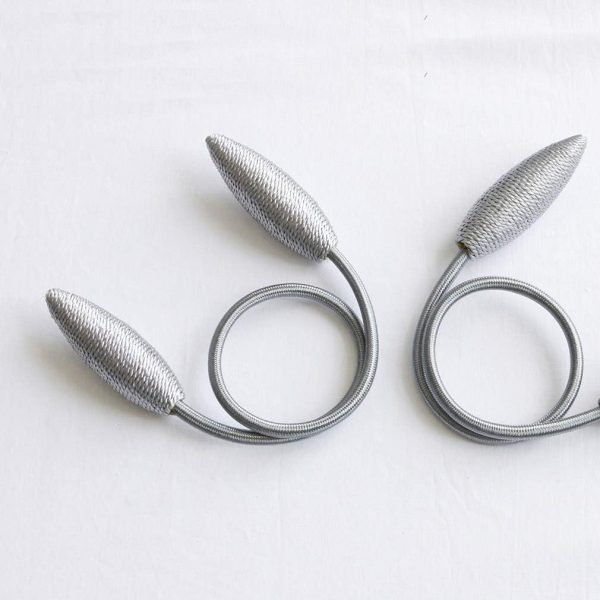 Valea Home 2 Pieces Curtain Tiebacks Clips Creative Window Drape Twist Tie Backs European Style Custom Made Curtain Holders Decorative Draperies Holdbacks, Silver Grey - Image 6