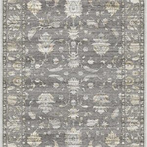 Washable Area Rugs 2x6 Runner Rug Non Slip Hallway Rugs Low-Pile Floor Carpet Distressed Printed Doormat Soft Area Rug for Kitchen Bathroom Living Room Bedroom Indoor (Grey Gold 2x6)…